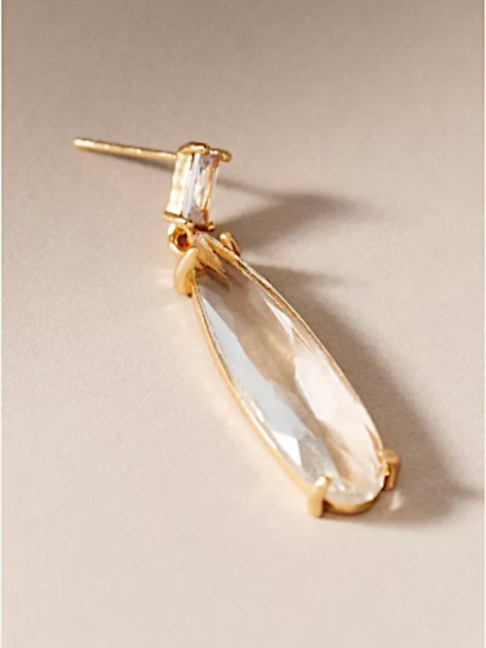 NEW~ Anthropologie Studio Bride Baguette Dewdrop Earrings - Picture 2 of 13
